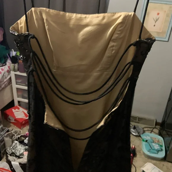 Blondie Nites Black and Silver Maxi Dress - Picture 2 of 4